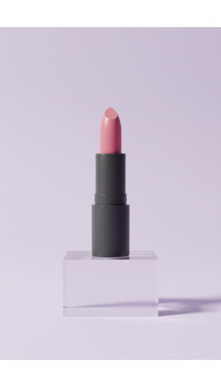 Matte lipstick in powder blush pink