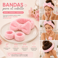 Banda para Cabello con Moño + Muñequeras para Skincare