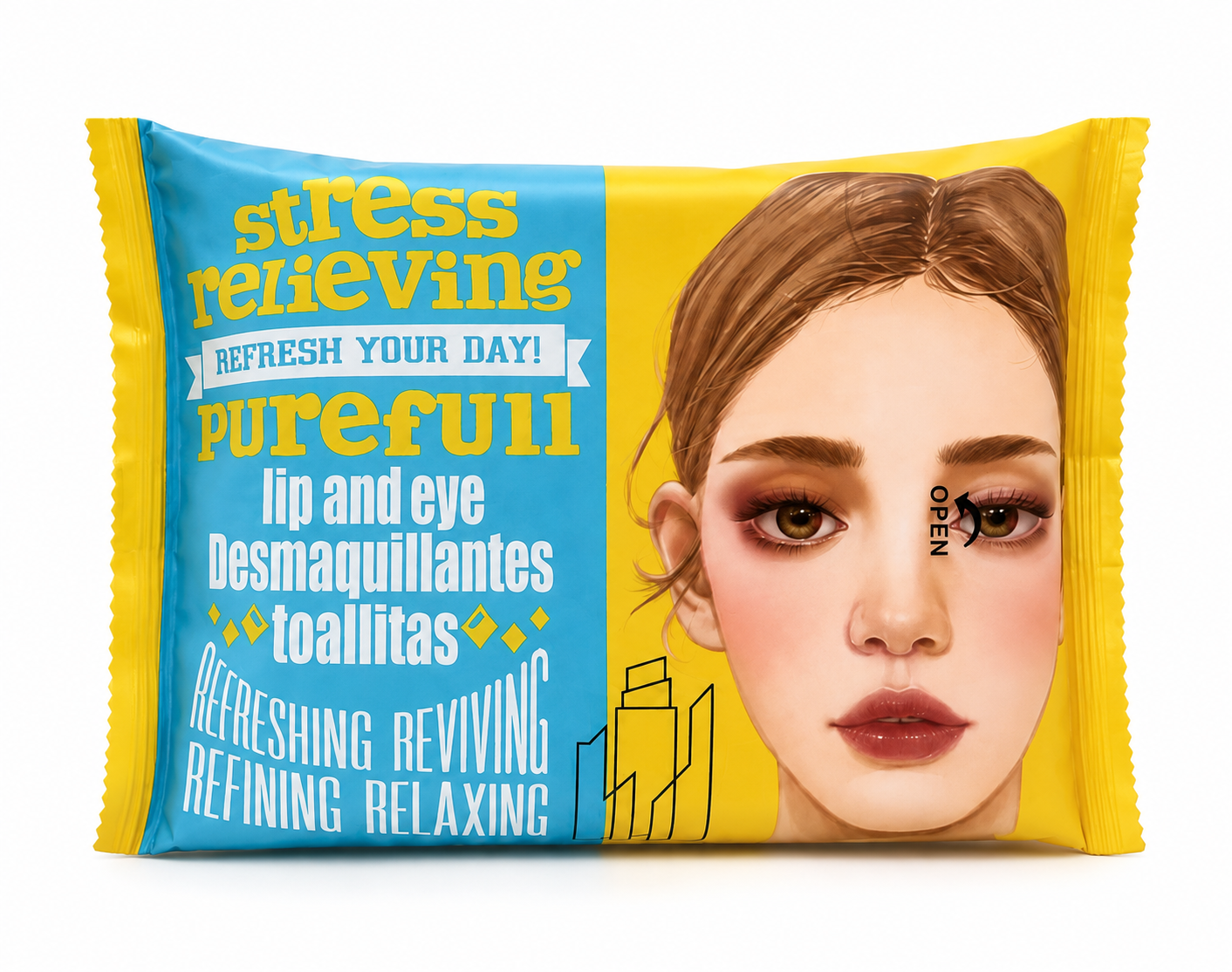 Toallitas Desmaquillantes para Labios y Ojos Purefull