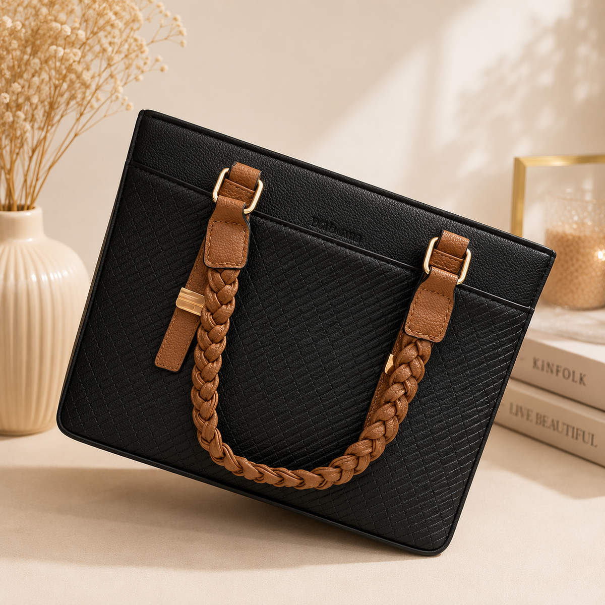 Cartera Tote con Asas Trenzadas