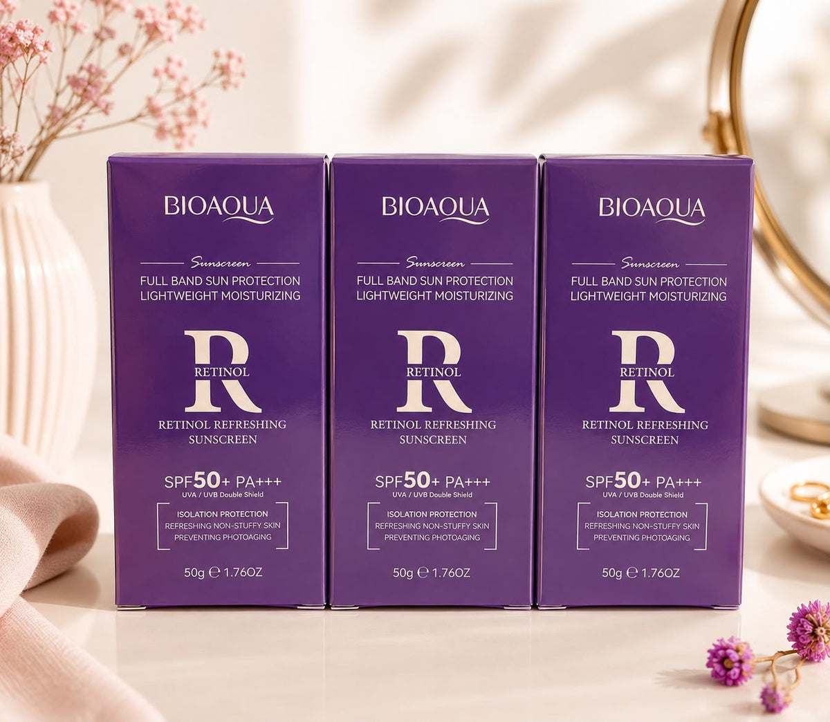 Protector Solar Bioaqua con Retinol SPF 50+ PA+++