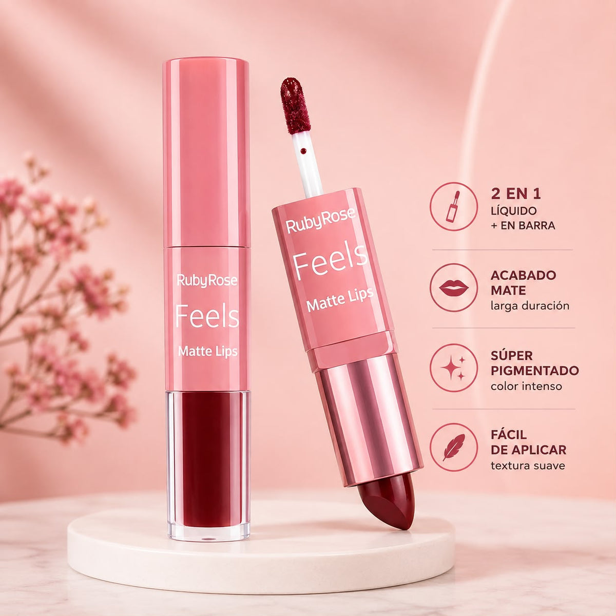 Ruby Rose Feels Matte Lips 2 en 1