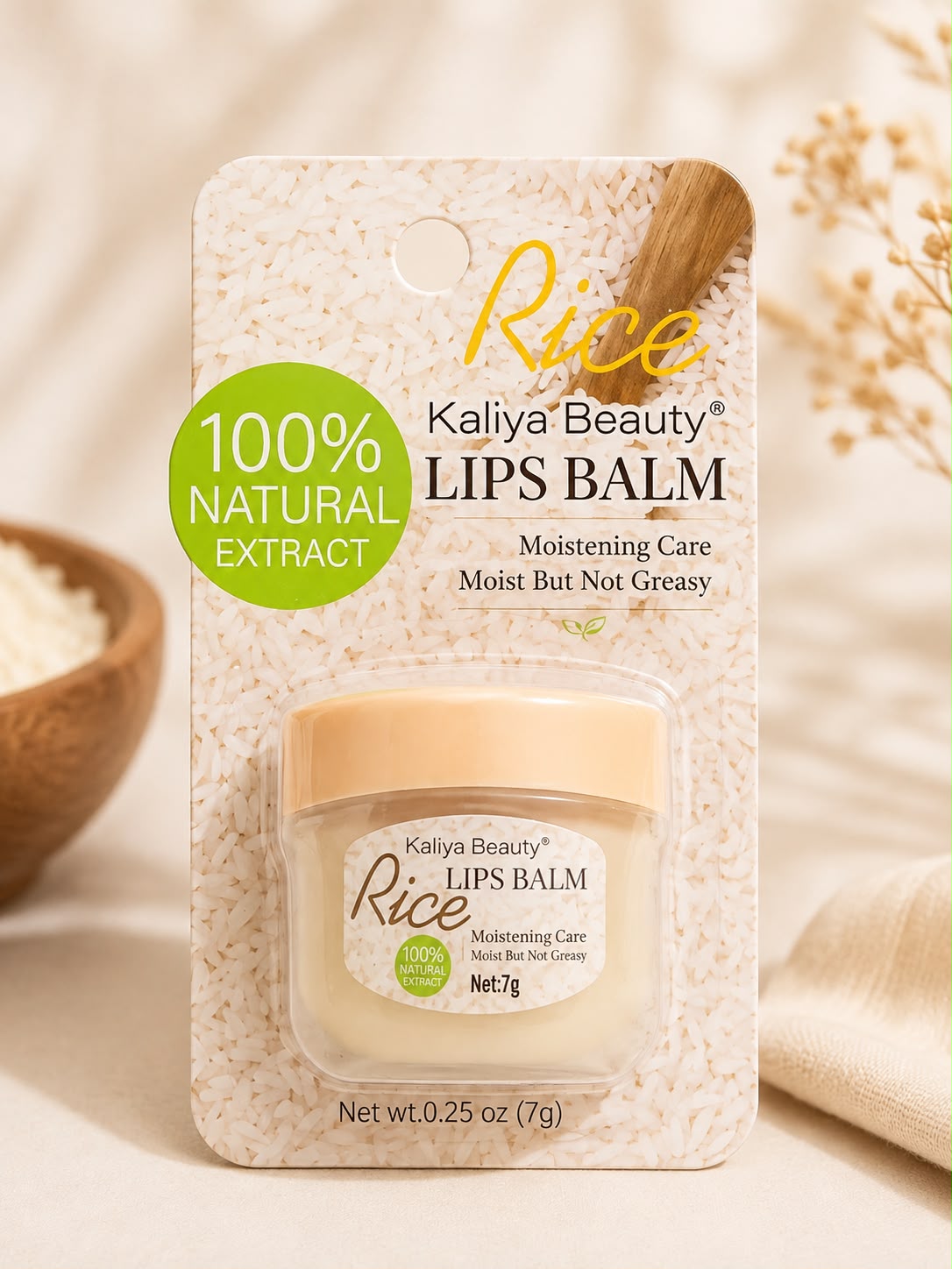 Bálsamo Labial de Arroz Kaliya Beauty