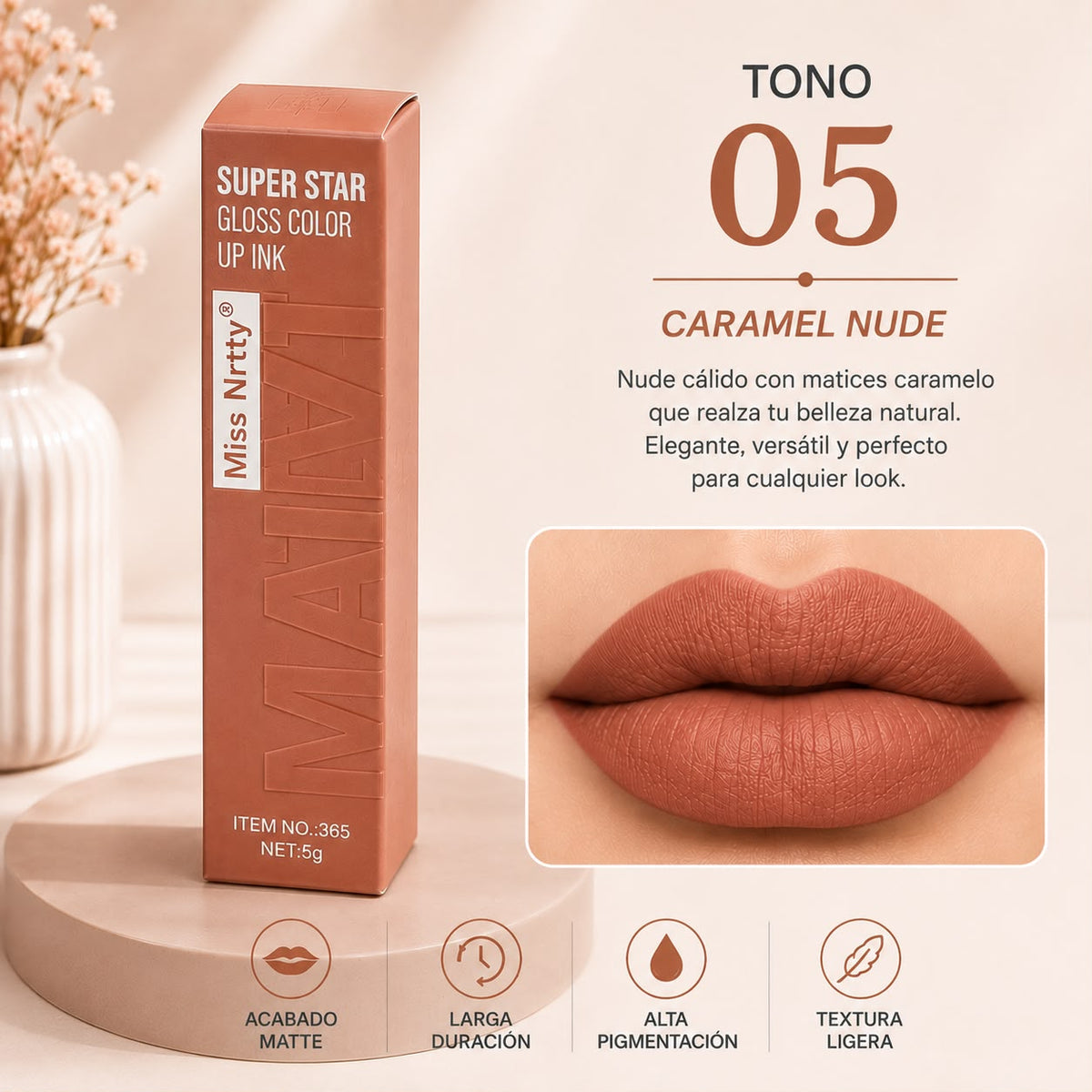 Labial Líquido Matte Miss Nrtty