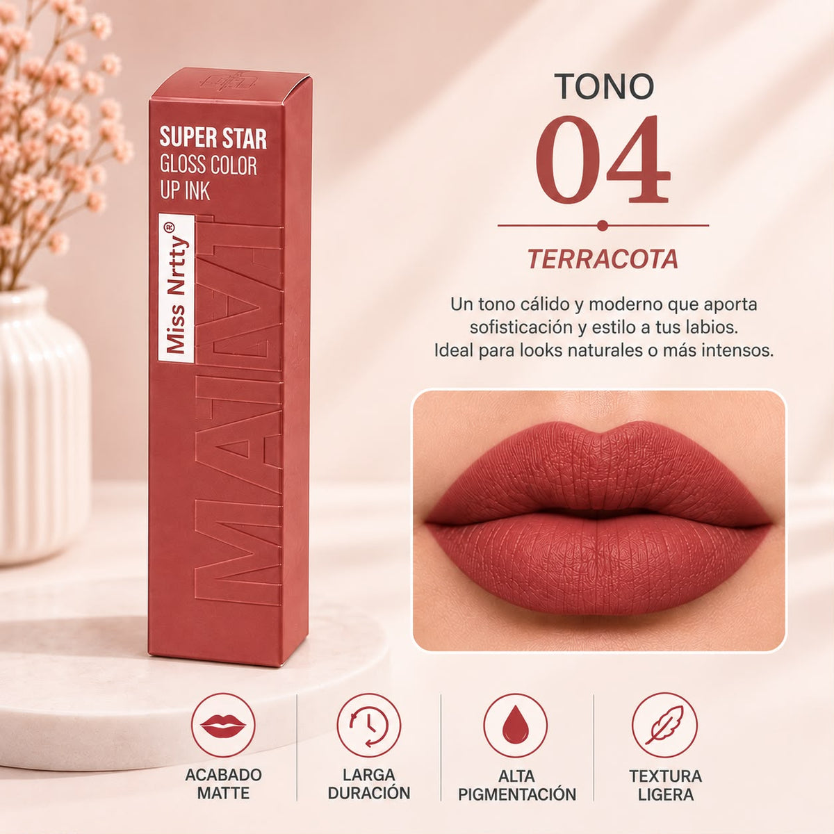 Labial Líquido Matte Miss Nrtty