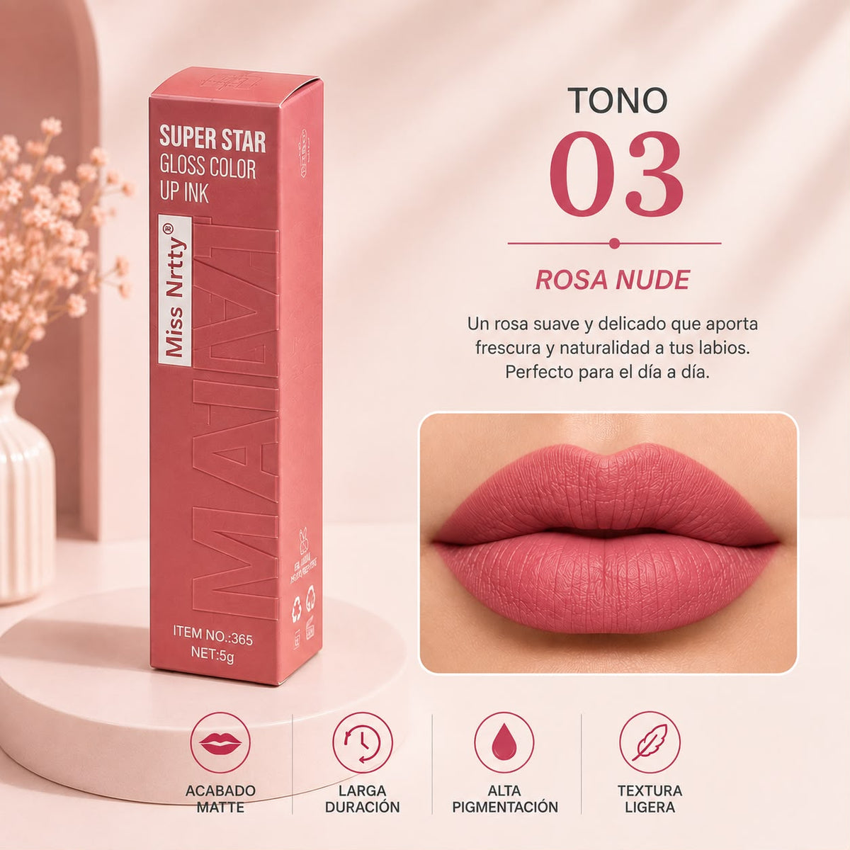 Labial Líquido Matte Miss Nrtty