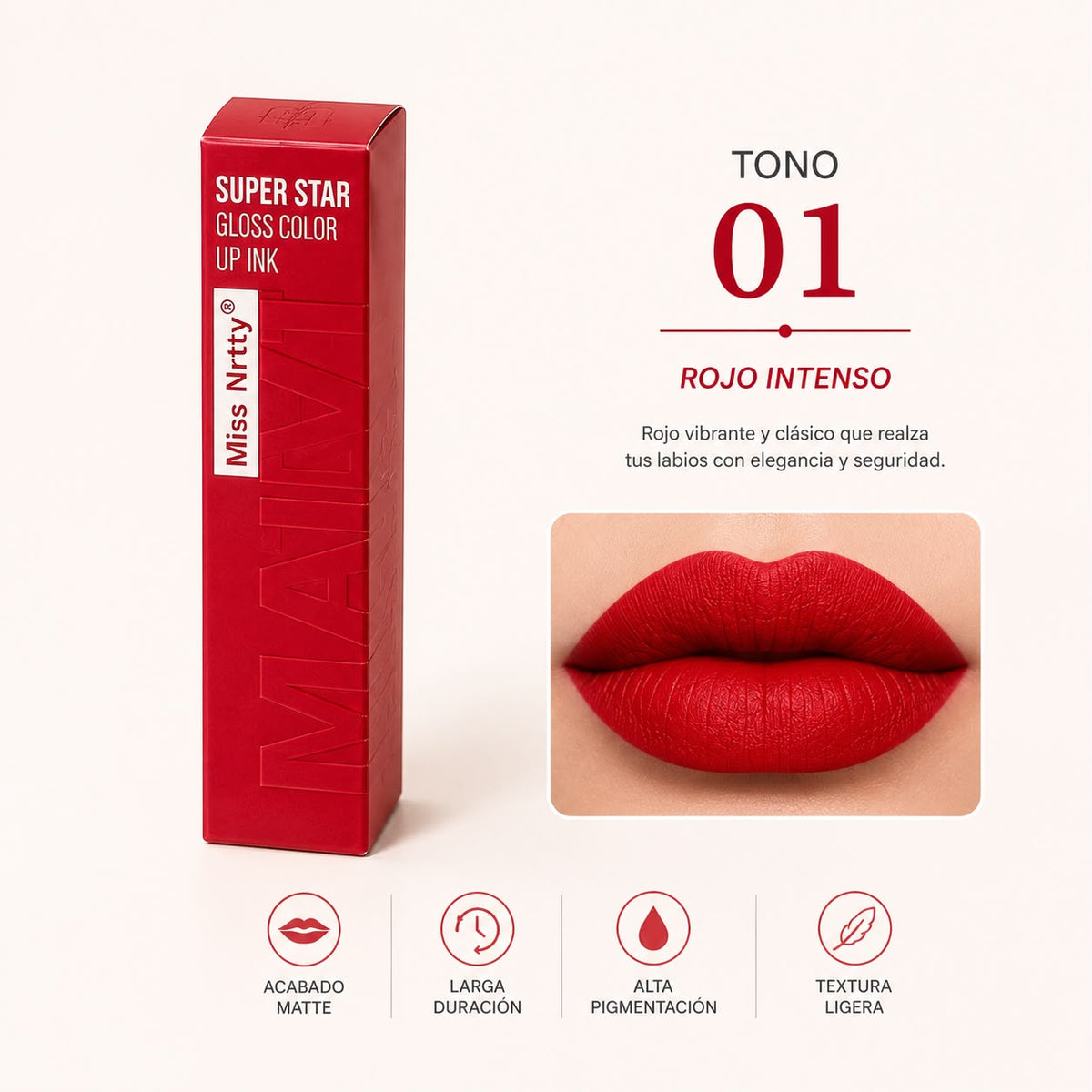 Labial Líquido Matte Miss Nrtty