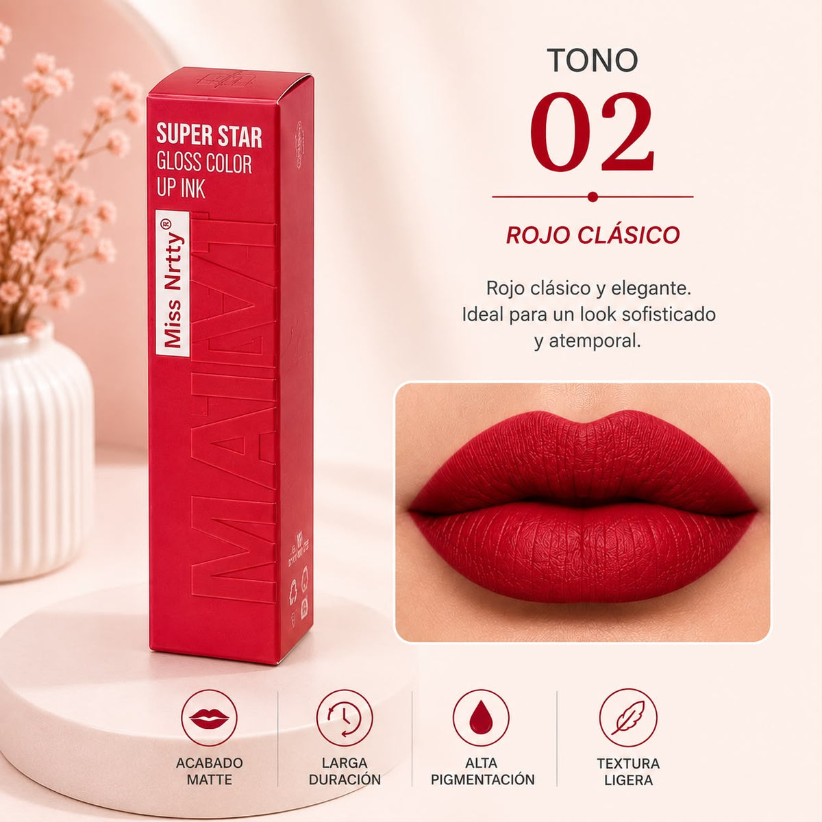 Labial Líquido Matte Miss Nrtty
