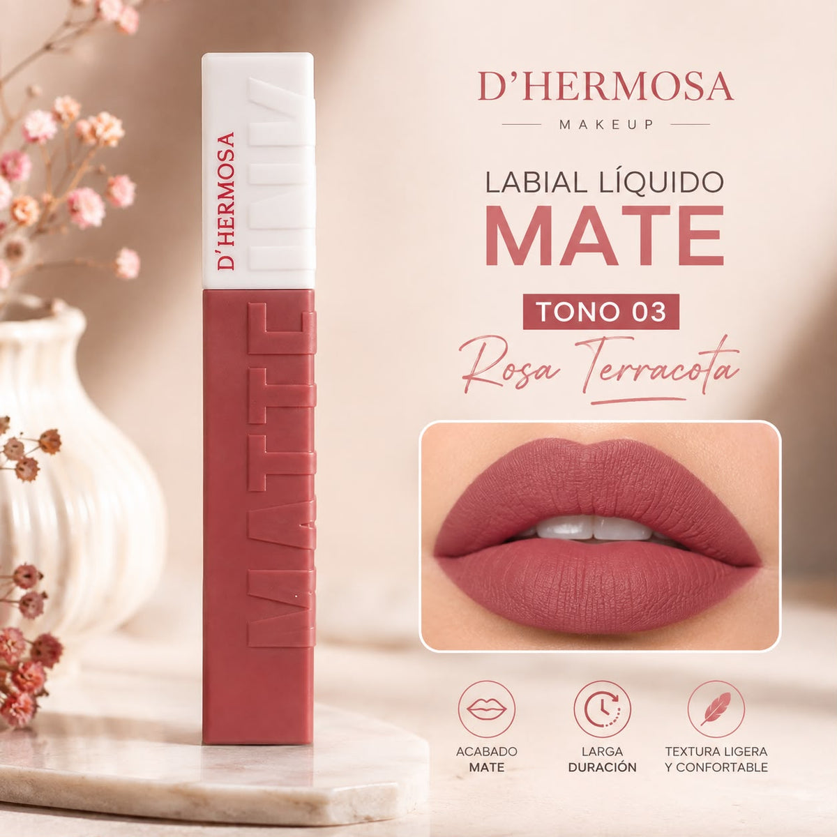 Labial Líquido Mate D'Hermosa