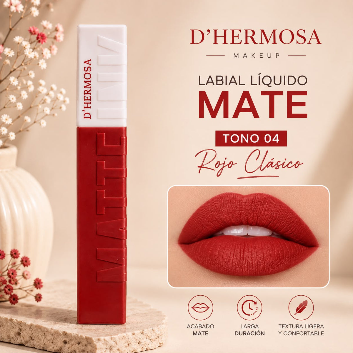 Labial Líquido Mate D'Hermosa