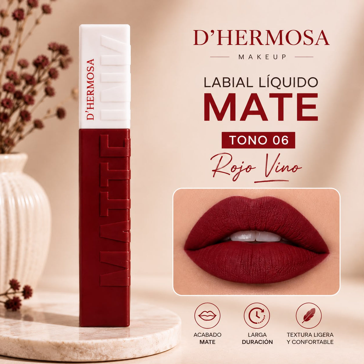 Labial Líquido Mate D'Hermosa